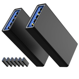 YORUNOHOSHI USB Female to Female Adapter, Aluminum Shell USB 3.0 Coupler Adapter Type A Female to Female Bridge Extension Connector Support 5Gbps Data Transfer and Fast Charge (8 Pack)