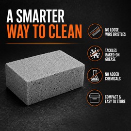 5 Pack Pumice BBQ Grill Cleaning Brick, Handheld Barbecue Grate Scrubber Stone, Gray, 3.94 × 2.76 × 1.29 Inches, 1 Piece