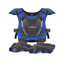Kids Dirt Bike Gear Motocross Chest Protector Motorcycle Protective Gear Armor Vest Knee Guards Elbow Pads Dirt Bike Riding Gear for Baby Biker ATV (Blue)