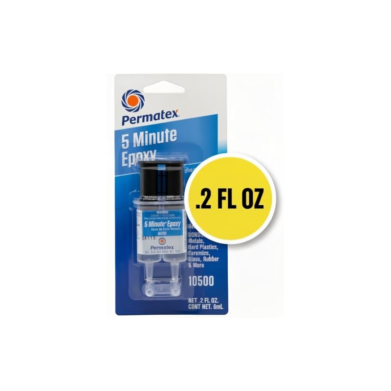 Permatex 10500-5 Minute Epoxy, Single-Use Syringe for General Purpose Creates