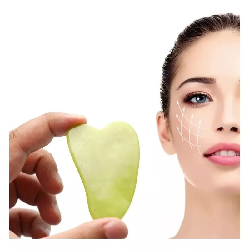 OEM 10 Guashas De Jade 100% Natural Para Masaje Facial