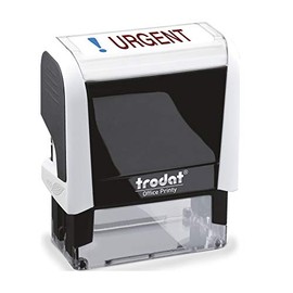 Trodat Stamp 4912 Office Printy with English Text URGENT – Self Inking, Red and Blue Ink, 18 x 46 mm