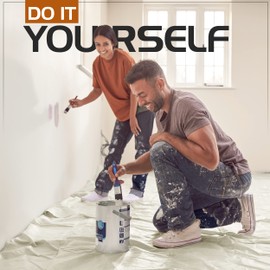 Utopia Drop Cloth for Painting (4x12 ft, 2 Pack) Washable and Reusable Canvas Fabric for Furniture & Floor Protection Highly Absorbent Paint Cover - Duck Dropcloth for Outdoor and Indoor Use