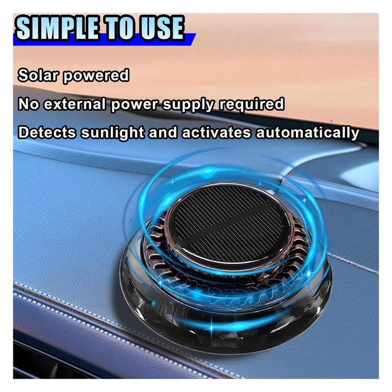 UFO Car Air Freshener Diffuser, Solar Powered Auto Rotary Aroma