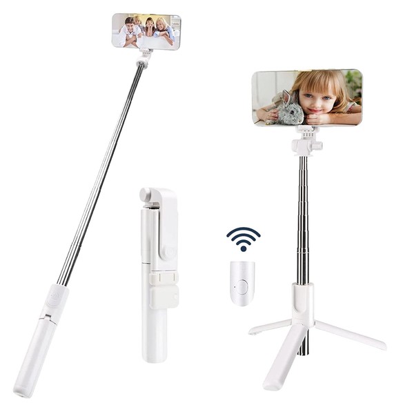 Tripie para Celular,Selfie Stick Bluetooth Trípode para Móvil ,360°Rotación Extensible