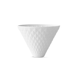 Beem Pour Over Kaffeefilter zum Hängen - 4 Tassen | Classic Selection | Porzellan | Handfilter mit Diamantoptik | inklusive 10x Papierfilter Größe 2 | spülmaschinengeeignet | Manuelle Kaffeebrühkunst