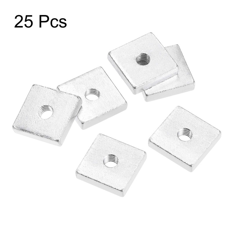 sourcing map Square Nuts, M6x20mmx5mm Zinc-Plated Metric Coarse Thread Assortment