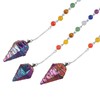 Cheungshing Titanium Coated Quartz Crystal Point Pendulums for Dowsing Divination