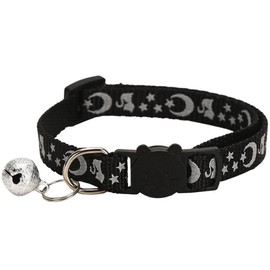 KOI PET Kitten Collar with Bell, Safety Buckle, Reflective Stripe and Paw Print, Adjustable 8-12 Inches, Vibrant Colors, Durable and Comfortable - Color: Breakaway Cat Collar --orange