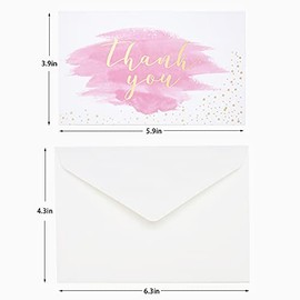 12 Packs Thank You Cards with Envelopes and Thank you Stickers Multipack of Watercolor Thank You Greeting Cards for Wedding, Graduation, Teacher, Family, Birthday, Baby Shower