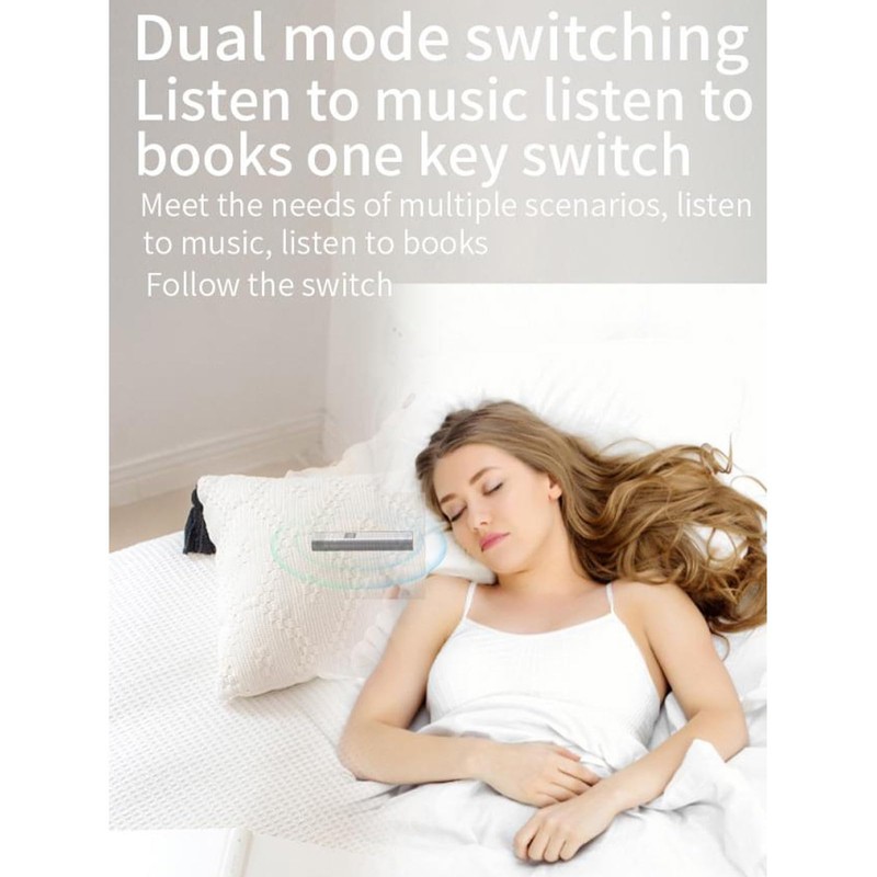 Denash Bone Conduction Bluetooth Pillow Speaker, 15-Hour Sleep Speaker with