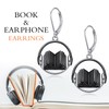 Grmdit Book Earrings 925 Sterling Silver Book Dangle Earrings Back