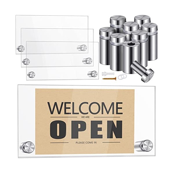 6 x 3 Inch Clear Acrylic Wall Name Plate Holders
