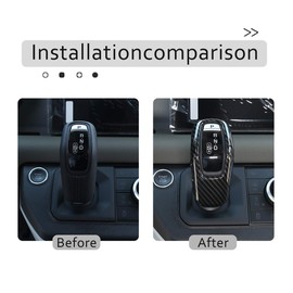 CHEYA ABS Plastic Car Center Console Gear Shift Knob Cover Trim for Land Rover Defender 110 2020 (Carbon Fiber Style)