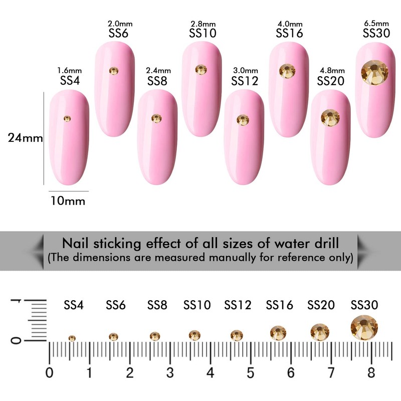 GAVIYE 1440Pcs Topaz Crystal Rhinestones,Glass Flatback Rhinestones Gemstones Small for