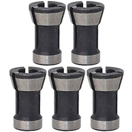 POFET 5pcs Woodworking High Precision Electric Router Milling Cutter Collet Chuck Head,Engraving Trimming Carving Machine Hand Tools - 6mm