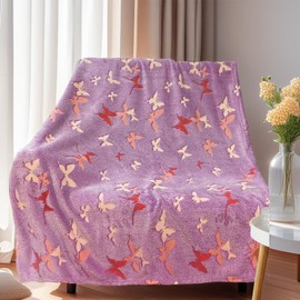 Cuddly Blanket Children, Unicorn Blanket, Cuddly Blanket, Unicorn Gifts for Girls, Super Soft and Warm Blanket, Bed Sofa, Fluffy Unicorn Blanket, Pink (Butterflies, 150 x 200 cm)