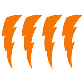 Lightning Bolts 4 Pack V2 Vinyl Decal by stickerdad® - Size: 3", Color: Orange - Windows, Walls, Bumpers, Laptop, Lockers, etc.