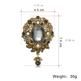 Vintage Teardrop Brooch Diamond Brooch for Women Girls Men Crystal Elegant Flower Badges Lapel Pins Scarf Clip Lapel Pin Lapel Pin Lapel Pin Badge Lapel Pin for Women Girls Men, Metal, Cubic Zirconia