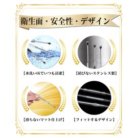 Earmuff, Stainless Steel, Expert Ear Cleaning, Earwax, Secret, Easy to Remove, Point Digestion, Spiral Shape, Screw Screw, Metal (B) EXLEAD