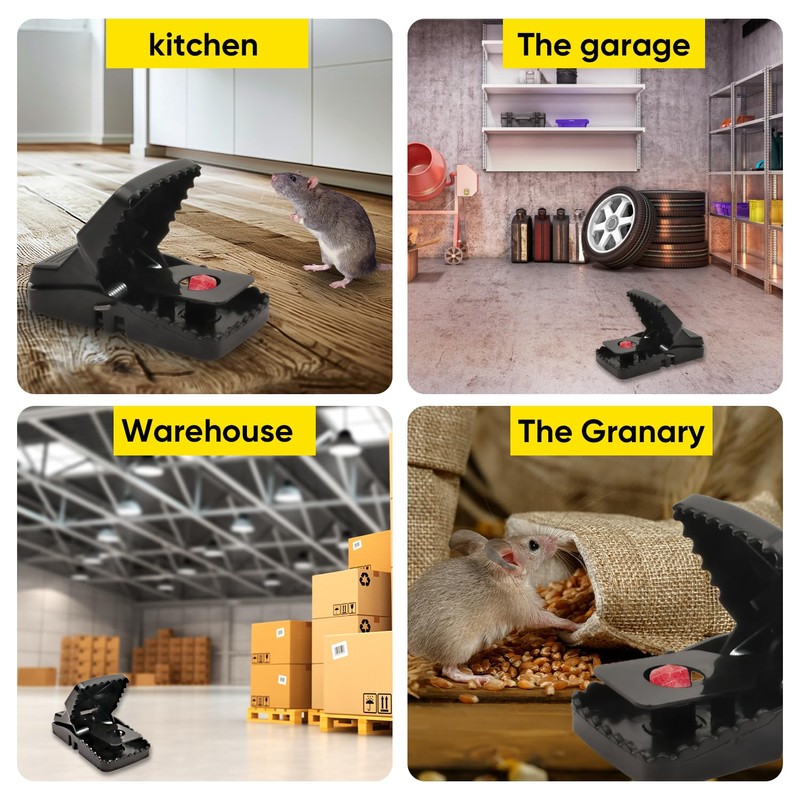 Rat Trap (12-Pack), Large Mouse Traps for Indoor and Outdoor