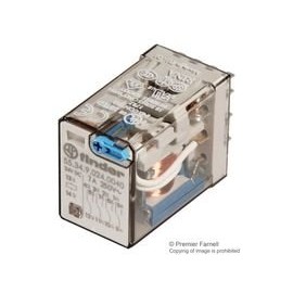 FINDER 55.34.9.024.0040 24 VDC Coil, 4 PDT, 7 AMP, Agni Contact, INDUCTIVE, Lockable Test Button, MECH Indicator, Plug-in Relay
