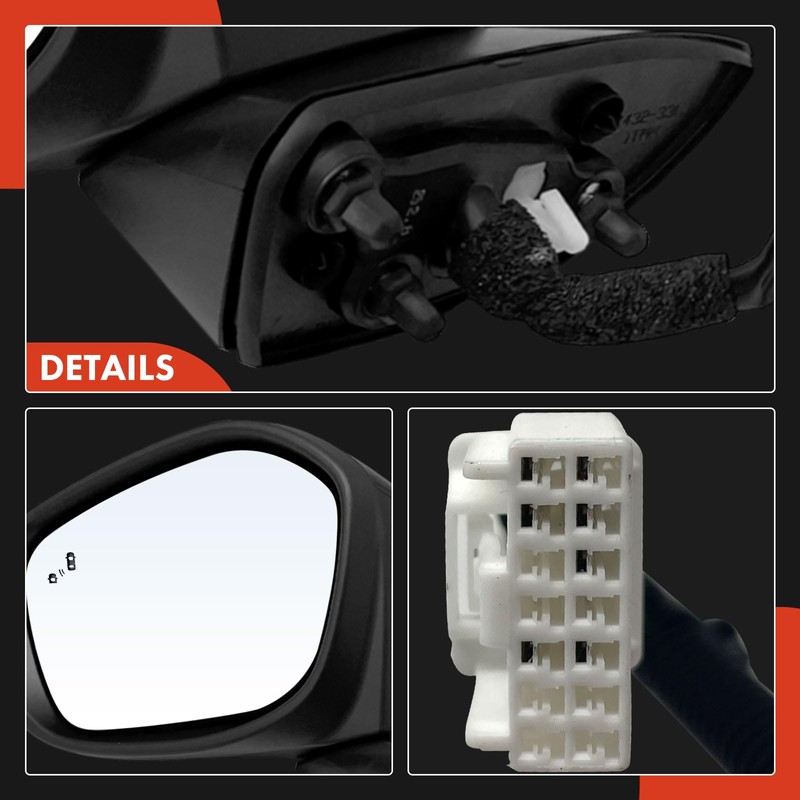 A-Premium Driver Side Power Door Mirror - Compatible with Honda