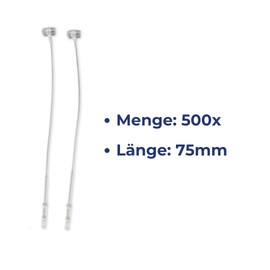 POKORNYS Safety Threads, Transparent, 75 mm, Pack of 500, Thread for Attaching Labels to Clothing, Textiles, Shoes, Accessories and Much More, Loop Pins for Price Tags and Hanging Labels