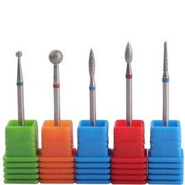 5pcs Diamond Nail Machine Drill Bit Nail Foot Cuticle Clean Electric File Buffing Tool