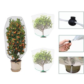 Samlomi Bird Netting for Blueberry Bushes Netting, 3 Pack Plant Covers from Animals with Drawstring 5 Ft X 3.3 Ft, Protection Garden Plant, Suitable for Tomato/Beery/Vegetables Fruits Tree