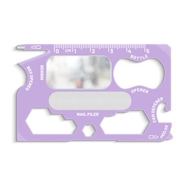 Wallet Ninja Plus: (Eye Mirror + Nail Filer) 21 in 1 Multitool (Lavender)