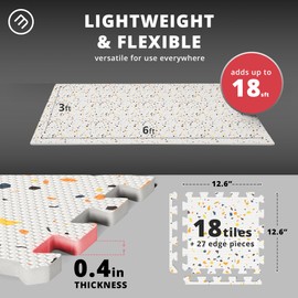 bemaxx Gym Mats Set - 18 pcs EVA Interlocking Foam Floor Tiles (12.6"x12.6"x0.4") 18sqft Protective Gym Flooring Sports Home Workout Exercise Mats Puzzle Garage Fitness Play-Room Garage Pool Treadmill