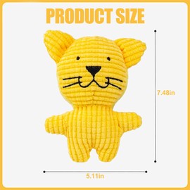 GmwyCzV Dog Toy, Dog Squeaky Toy with Sounds, Puppy Toy Soft for Small Dogs, Squeaky Toy Dogs with Crinkle Paper, Chew Toy for Dogs (Lion, Yellow)