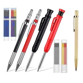 Mechanical Carpenter Pencils Set with Marker Refills Carbide Scriber Tool for Architect Construction