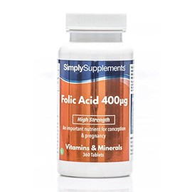 Folic Acid (Vitamin B9) 400mcg | 360 Tablets = Up to 1 Year Supply | Vegan & Vegetarian Friendly | Pregnancy Care | Manufactured in The UK