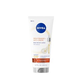 NIVEA Skin Firming & Anti Crepe Body Serum-Lotion with Q10, Hyaluronic Acid and Vitamin C, Skin Firming Body Lotion for Crepey Skin, 72-Hour Moisture, 6.7 Fl Oz Tube