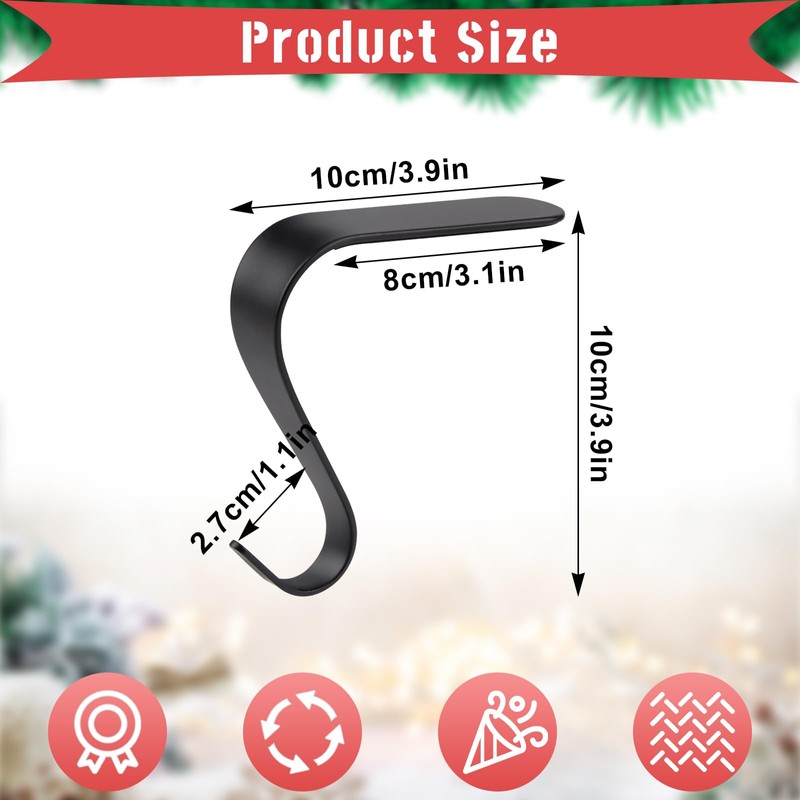 KEYIDO Christmas Stocking Holders for Fireplace Stocking Hangers Weighted Christmas