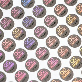 1100 Laser Label Holographic QC Passport Warranty Label Invalid Serial Number Round 10mm