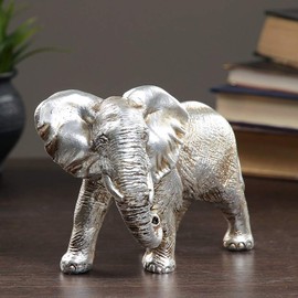 Elephant Statue Figurines Home Decor - African Elephant Silver Home Decor - Shelf Decor Items Home Decor Clearance
