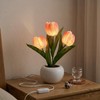 MOYAC Lámpara de Tulipanes de Mesa con 3 Flores, Luz