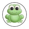 Homemade 48 CUTE FROG #4 ENVELOPE SEALS LABELS STICKERS 1.2" ROUND