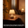 INTELIVE Rechargeable Cordless Ceramic Table Lamp with Remote, RGB &