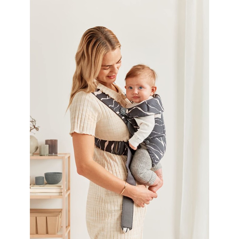 BabyBjörn Baby Carrier Mini, Anthracite/Landscape Print, Cotton | Newborn Carrier