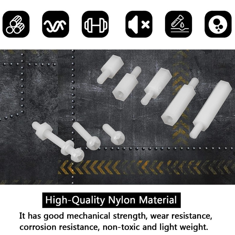 Ewwtrey 335 Pcs M2.5 Male Female Nylon Spacer Standoff Screw