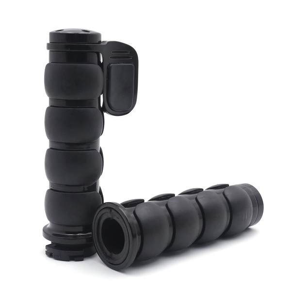 HTTMT TRHB114F-25-BK Black Rubber Hand Grips 1 inch 25mm Pair