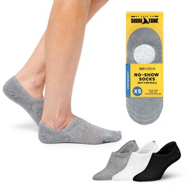 Foot Cardigan No Show Socks - Breathable Cushioned Low Cut Socks for Men and Women - Casual Comfortable As Seen on Shark Tank Loafer Socks with Non Slip Grip (large, Grey)