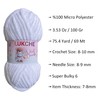 White Soft Velvet Yarn Chenille Yarn for Crocheting Super Bulky,