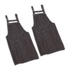 2 Pcs Black Cotton Apron Kitchen Breathable Oil Resistant Apron