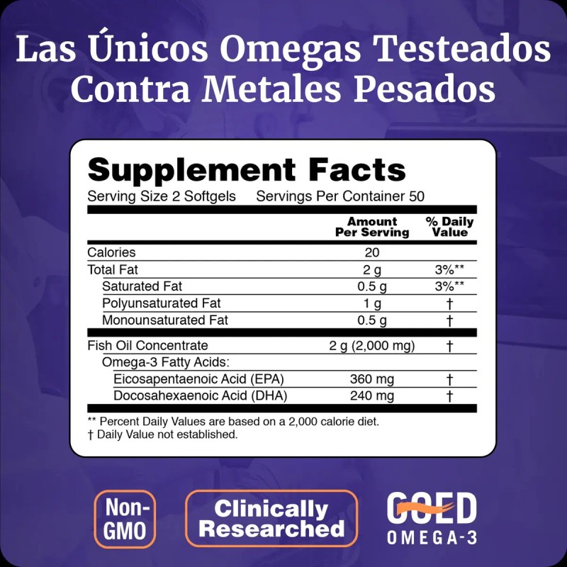 Omega 1000mg 180 Epa 120 Dha 100 Caps Blandas Sabor