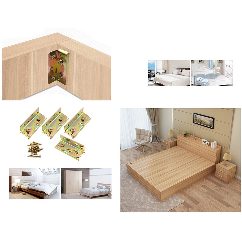 LBY Bed Rail Brackets with Square Screws – Heavy Duty